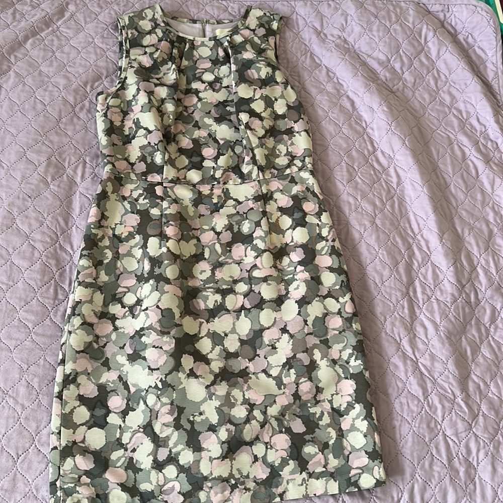 Loft dress size 6 light gray purple and charcoal gray women’s